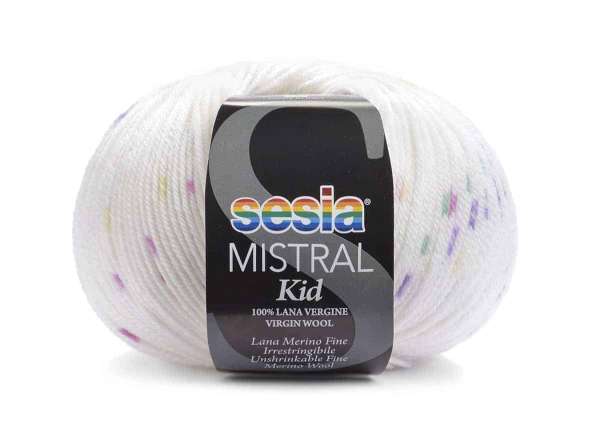 Sesia Mistral Kid, filato 100% merino fine irrestringibile, ideale per copertine e abbigliamento bebè e bambini