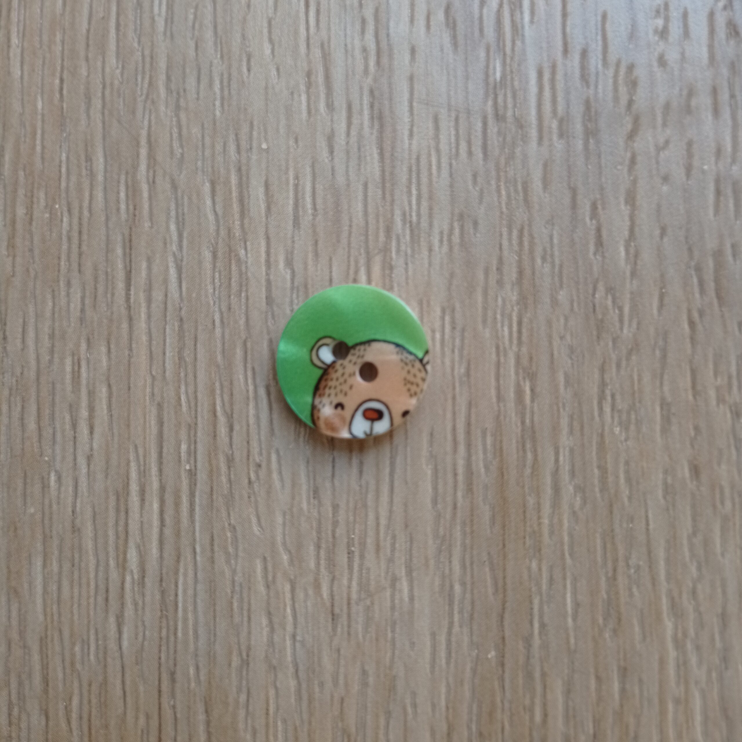 Bottone animali Prym 15 mm - orsetto verde