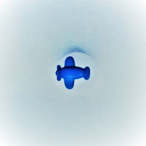 Bottone aereo con piedino 18mm blu