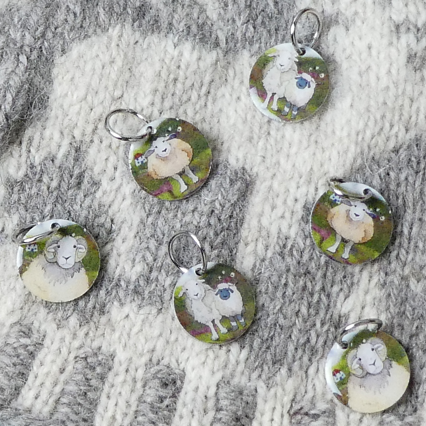Stitch Markers ad anello - pecore bianche