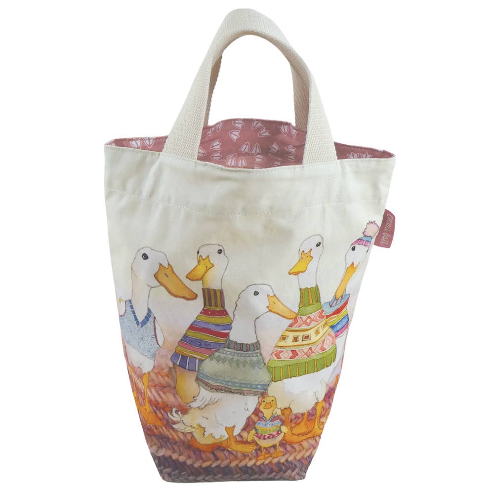 Borsa portaprogetto a secchiello PICCOLA - anatre eleganti
